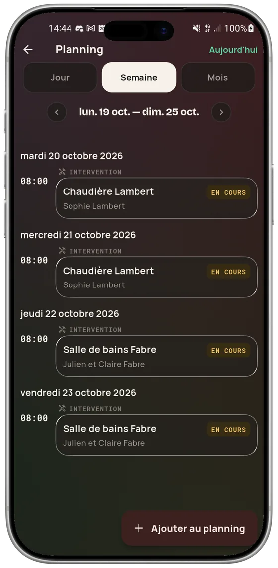Jour, semaine, mois — Pro Speak Artisan
